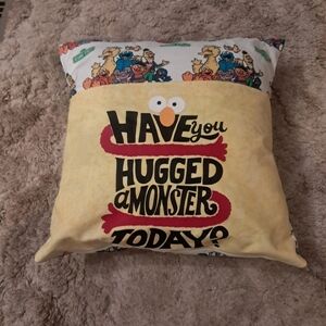 Sesame Street Yellow and Red Accent Pillow